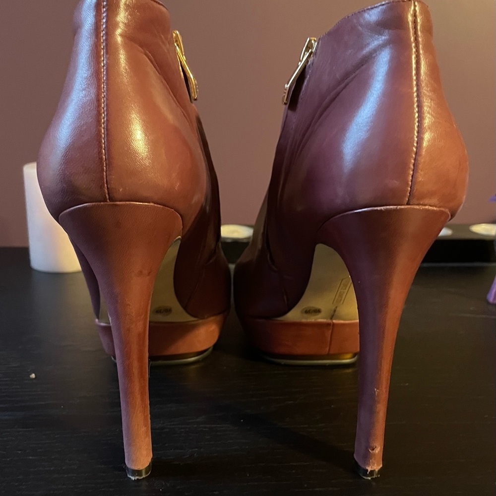 Vince Camuto Soft Leather Booties In Ruby Nappa - image 3